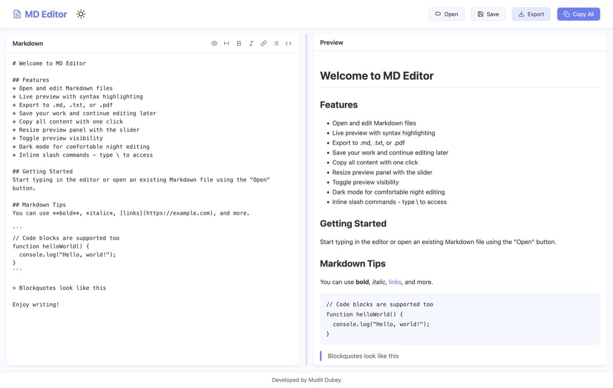 MD Editor markdown app